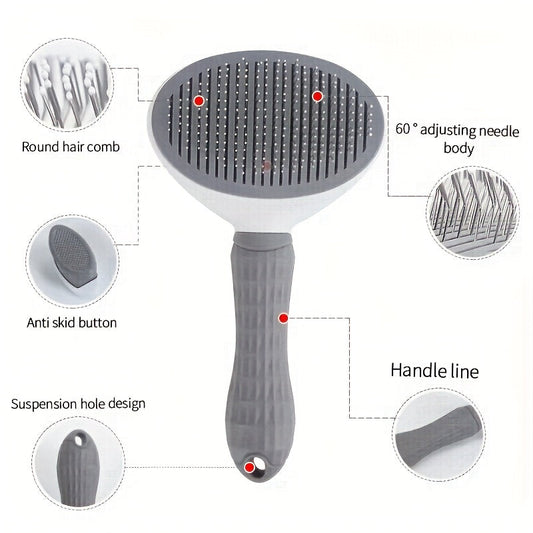 Brosse de toilettage autonettoyante – Chien, chat & lapin – photo produit 2