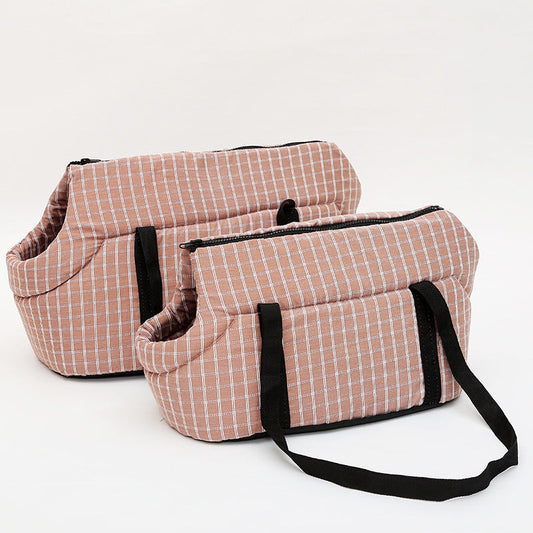 Sac épaule à carreaux – Petit chien – photo produit 2