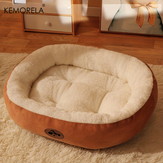 Lit ovale en peluche – Chien & chat – photo produit 2