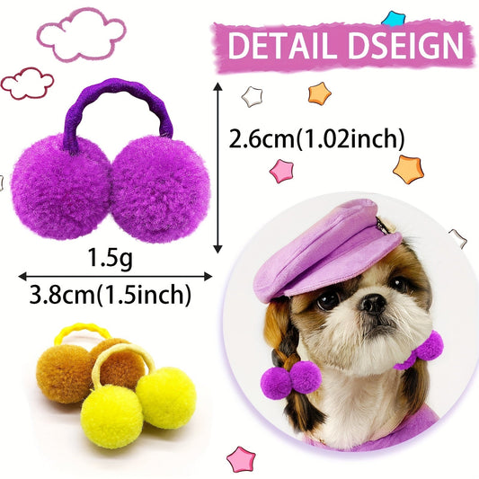Élastiques pompons pour chien & chat – Lot de 10 – photo produit 2