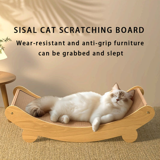 Lit griffoir incurvé pour chat – Sisal amovible – photo produit 2