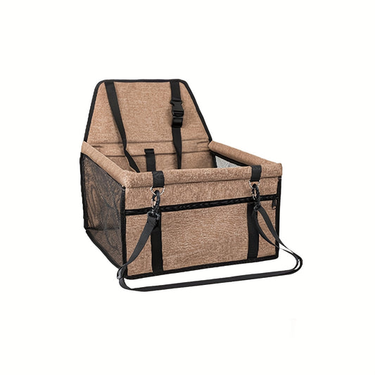 Cage de transport en tissus pour chien et chat, attaches de sécurité à l'intérieur, robuste, marron