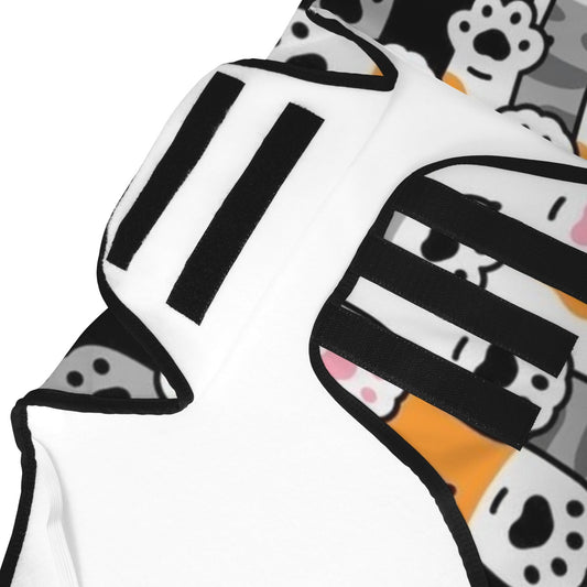 Veste colorée pour chien avec motifs de pattes, col montant pour maintenir au chaud votre compagnon, fermeture facile avec scratch