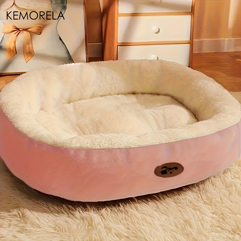 Lit ovale en peluche – Chien & chat – photo produit 4