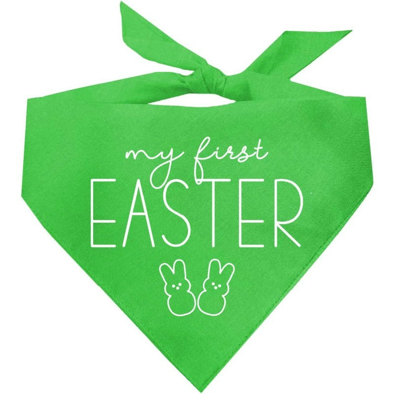 Bandana My First Easter vert – Deux lapins – vue principale