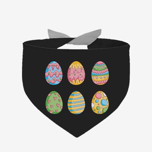 Bandana noir avec œufs de Pâques colorés pour chien, costume pour Pâques