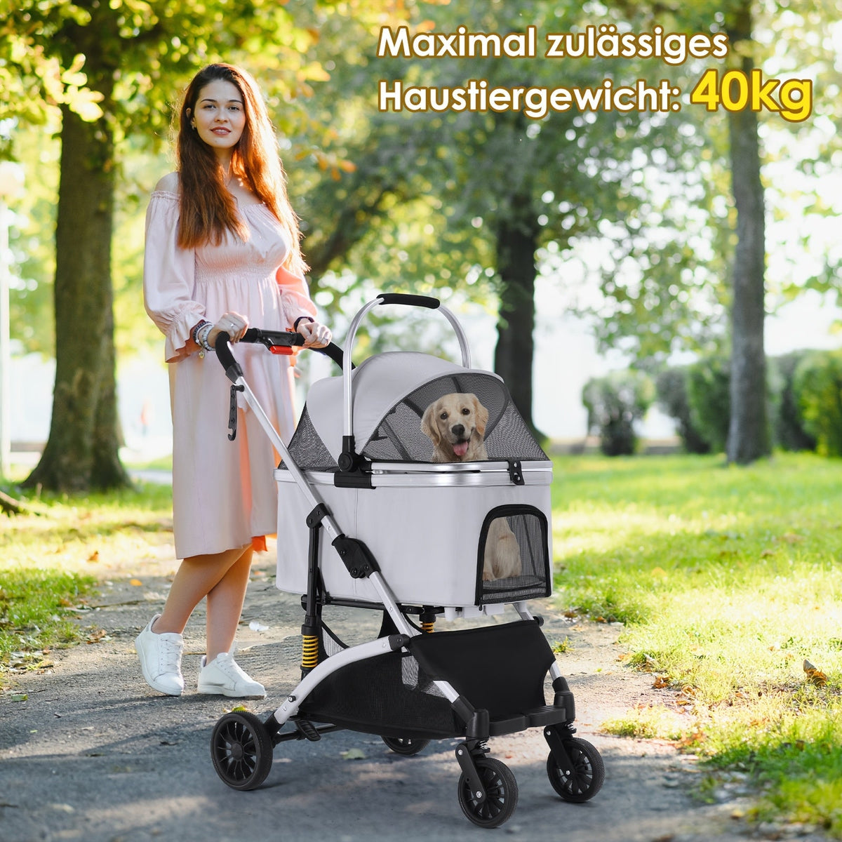 Poussette 3-en-1 pliable – Chien & chat – photo produit 8