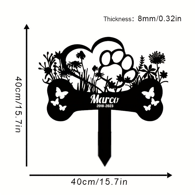 Piquet commémoratif os, papillons & fleurs – Personnalisable – photo produit 9