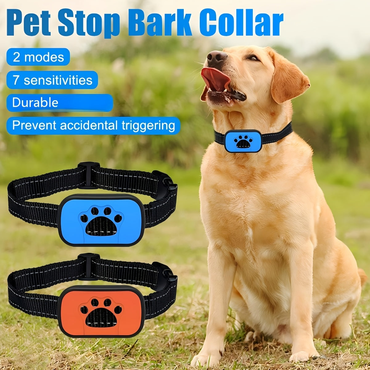 Collier anti-aboiement à vibration – Rechargeable USB – photo produit 3
