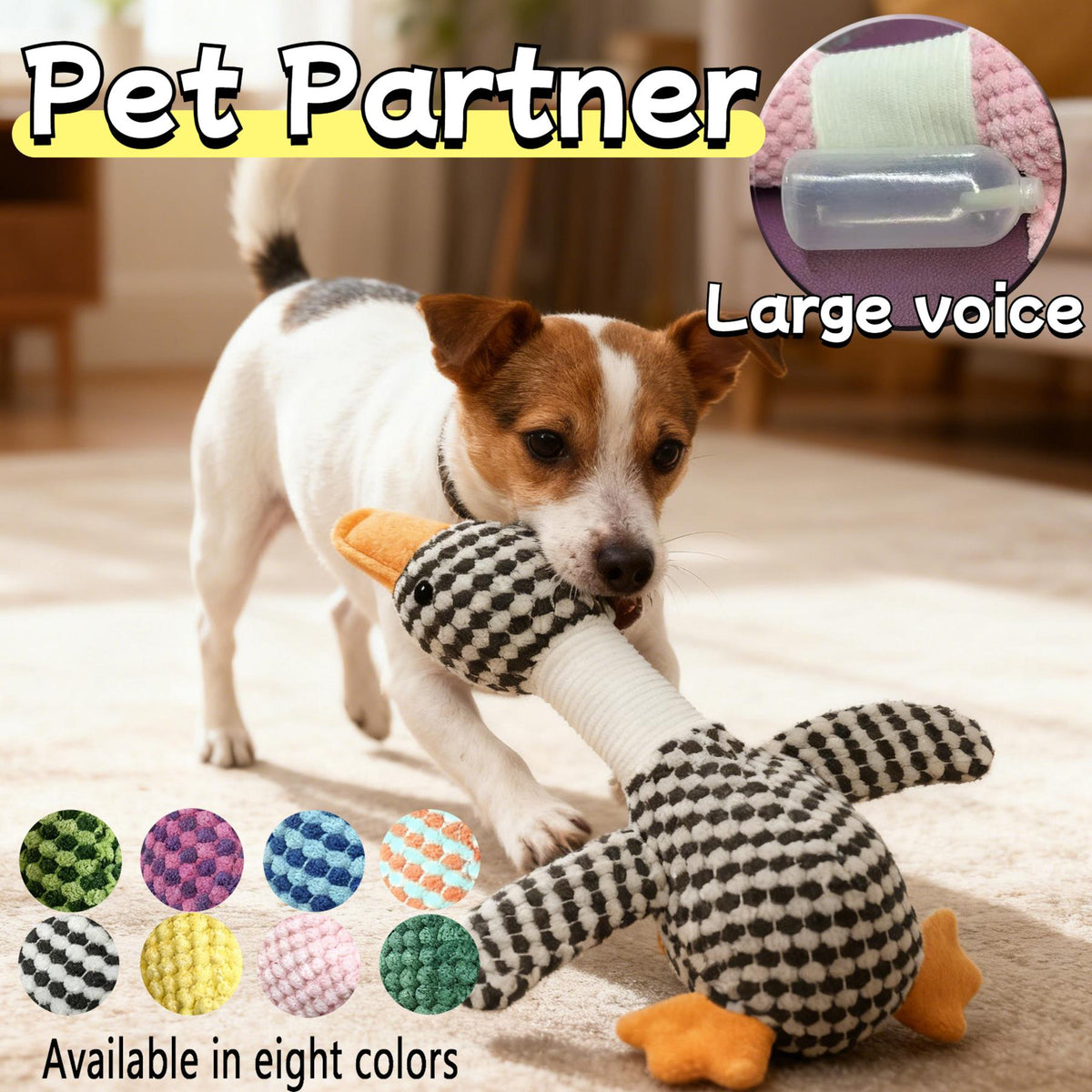 Oie sonore en peluche pour chien – Résistante aux morsures – photo produit 3
