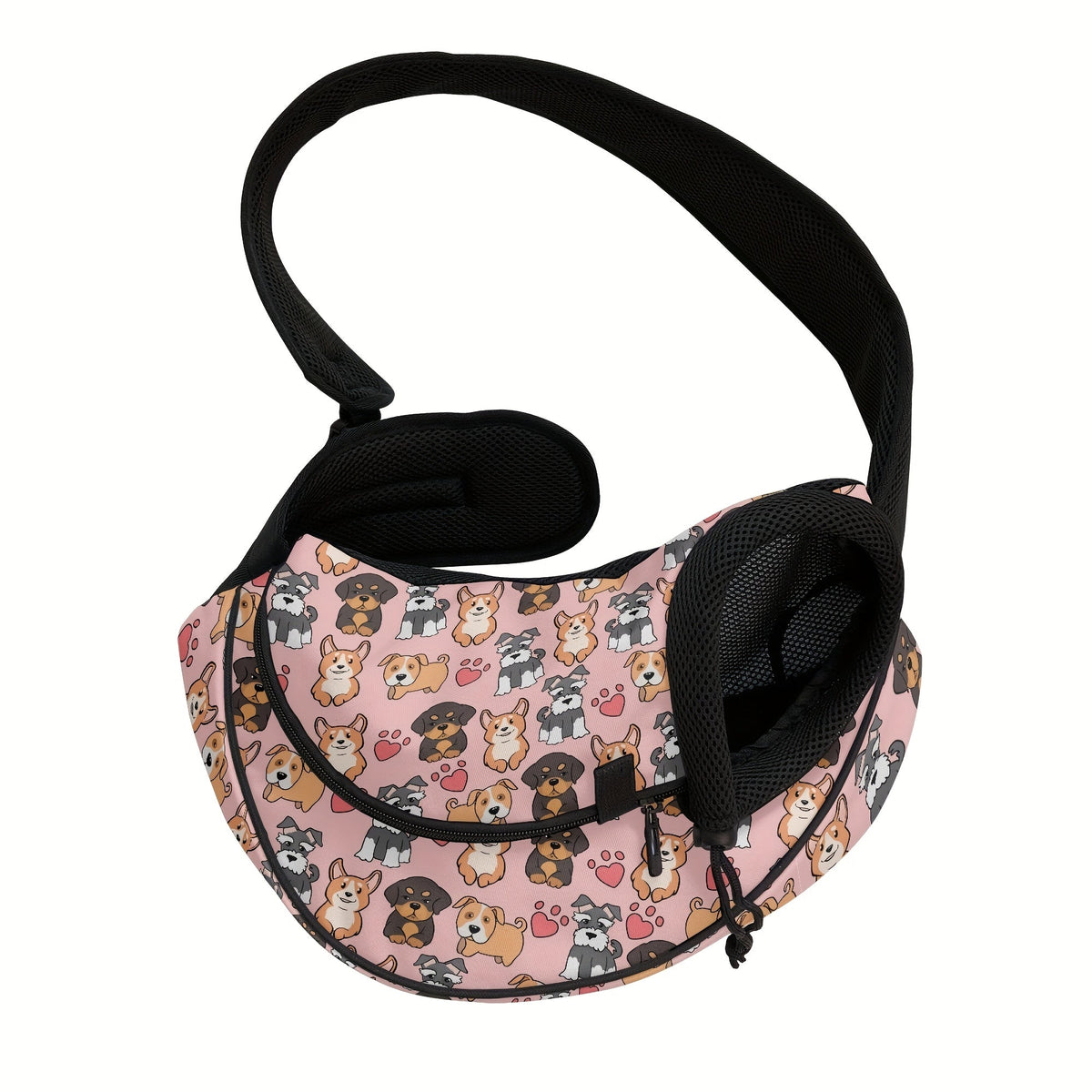 Sac bandoulière imprimé – Chiot & petit chien – photo produit 3