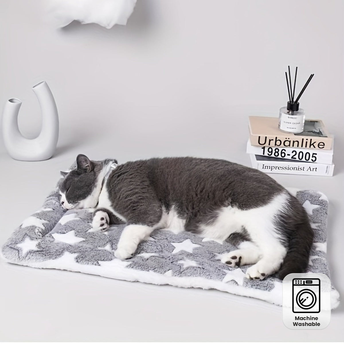 Tapis extra-épais en flanelle – Motif étoiles – vue principale