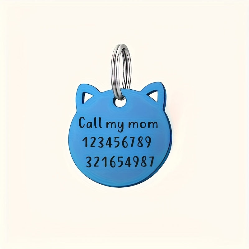 Médaille tête de chat personnalisable – Nom & téléphone – photo produit 7