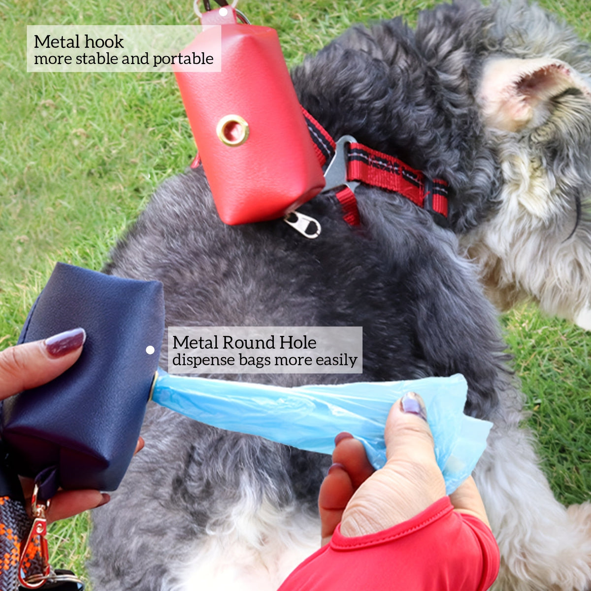 Porte-sacs à déjections zippé – Pour laisse – photo produit 4