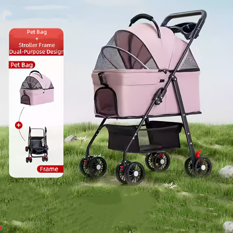 Poussette pliable 4 roues – Panier de rangement – photo produit 4
