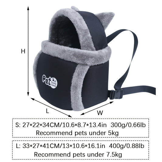 Sac de transport chaud avec harnais – Petit chien & chat – vue principale