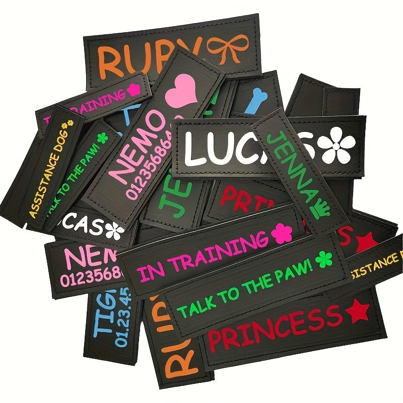 9 Colors Available Custom Pet Patches for Dog Harness Vest with Custom Name Traction Accessories