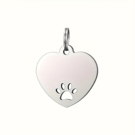 Médaille cœur personnalisable – Motif patte – vue principale