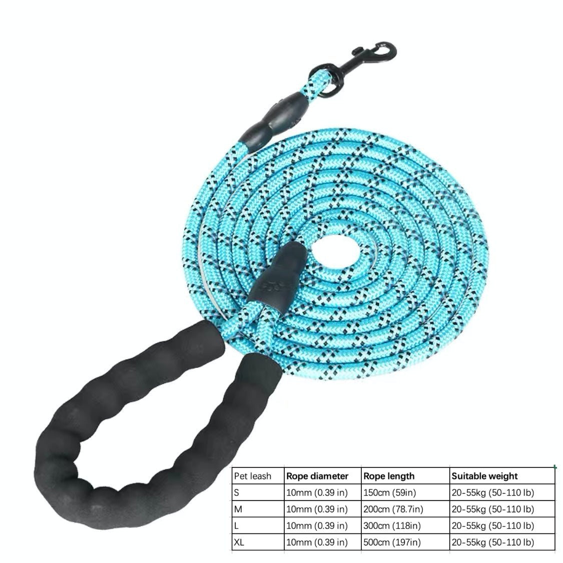 Dog Nylon Leash Lengthened And Reflective Round Rope Small And Medium Cats Dogs Leash Pet Traction Rope