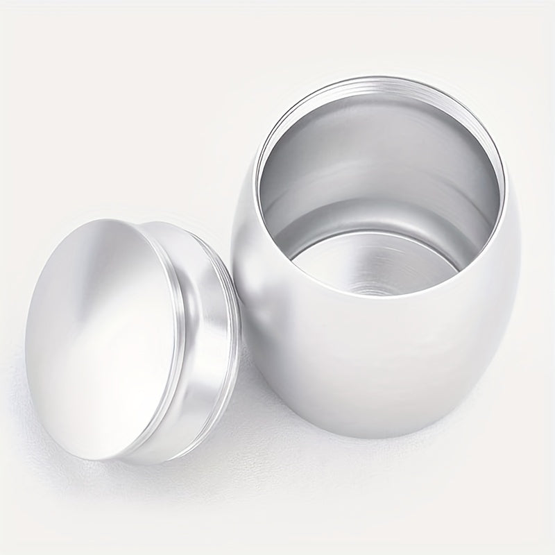 Paire d'urnes funéraires miniatures noires et argentées pour animaux de compagnie - Contenants en aluminium pour les cendres et les poils de chiens ou de chats, ornées d'une empreinte de patte