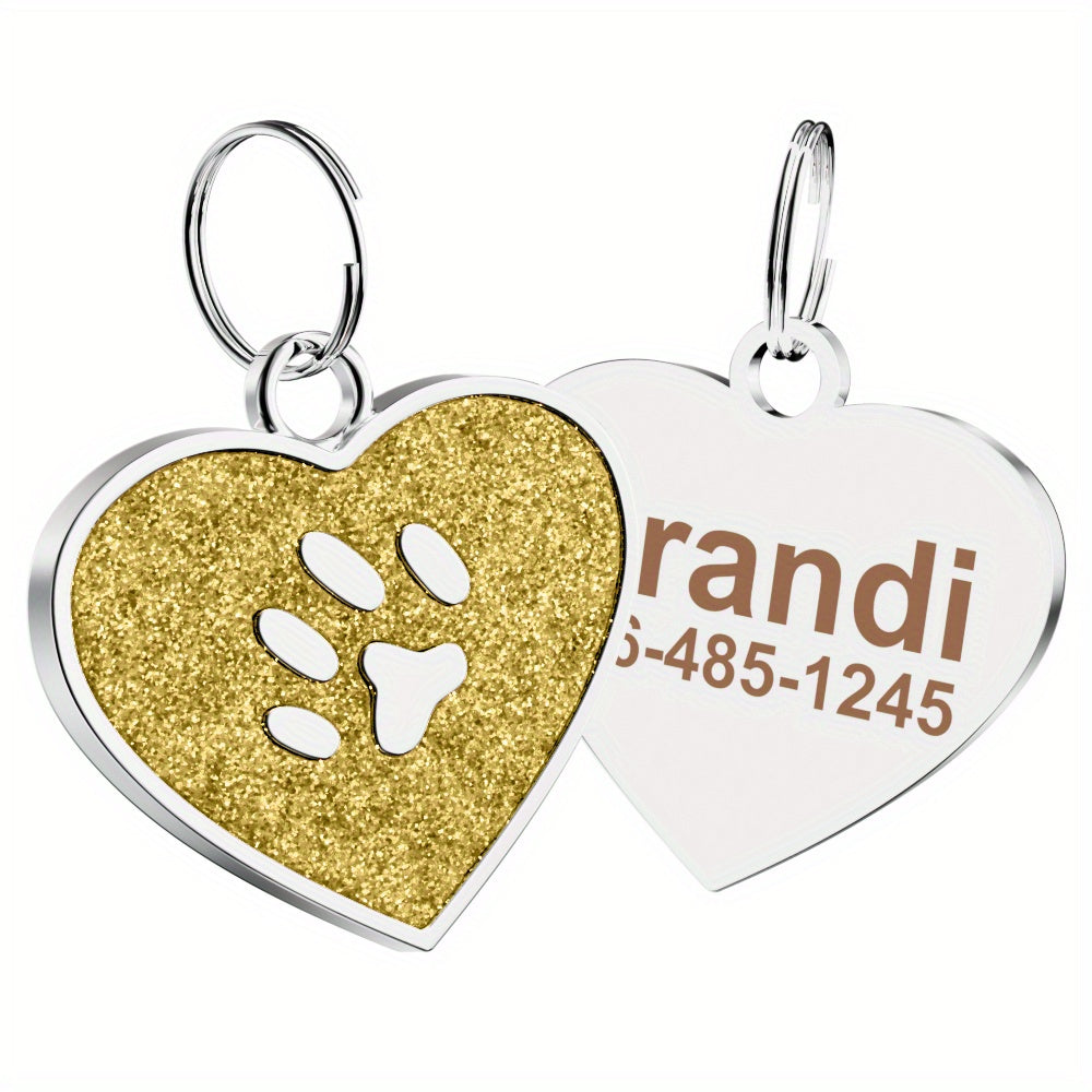 Médaille cœur gravée personnalisable – Chien & chat – photo produit 7