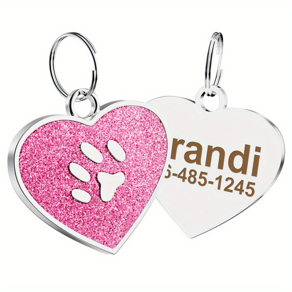 Médaille cœur gravée personnalisable – Chien & chat – photo produit 9