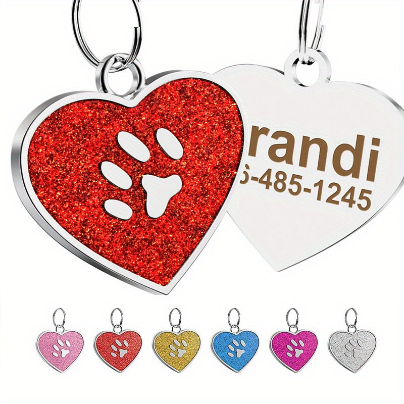 Médaille cœur gravée personnalisable – Chien & chat – vue principale