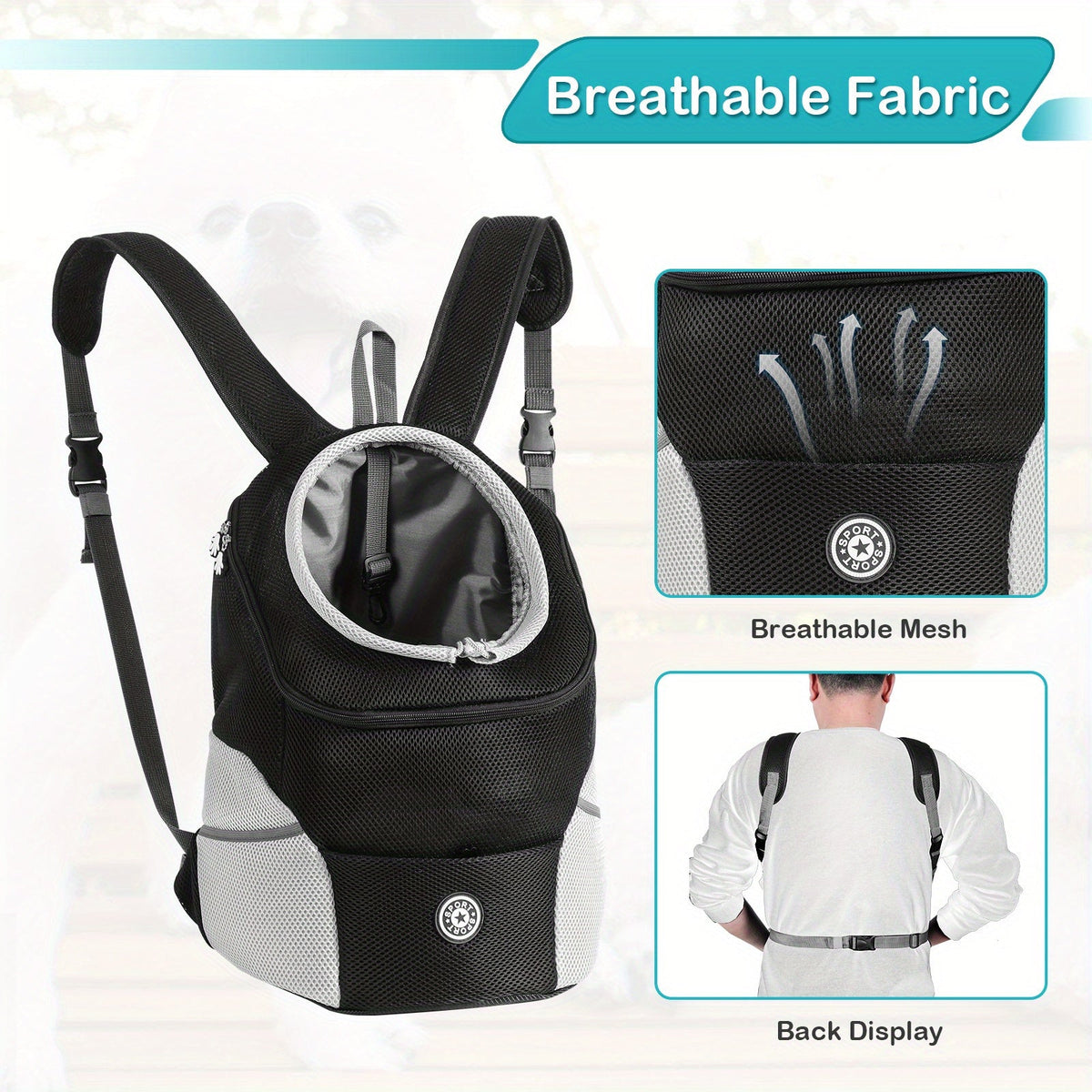 Sac ventral pattes libres – Chien moyen & grand – photo produit 6