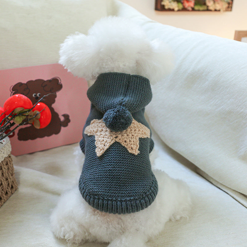 Pull tricoté gris anthracite – Étoile & pompon – photo produit 5