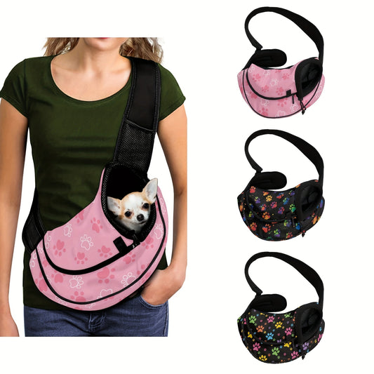 Sac bandoulière motif pattes – Petit chien & chat – vue principale