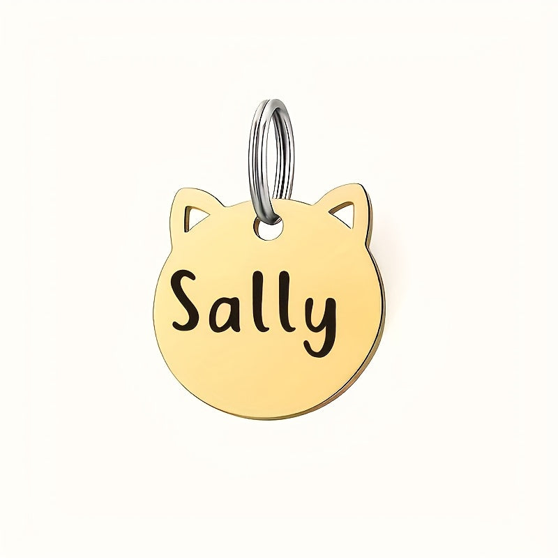 Médaille tête de chat personnalisable – Nom & téléphone – photo produit 6