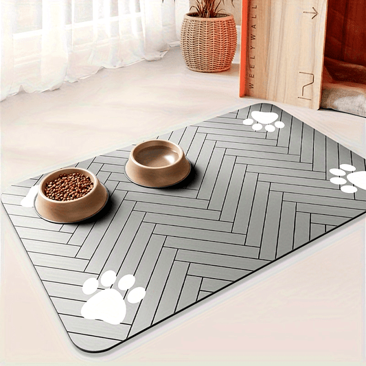 Tapis de gamelle absorbant – Motif patte géométrique – photo produit 2