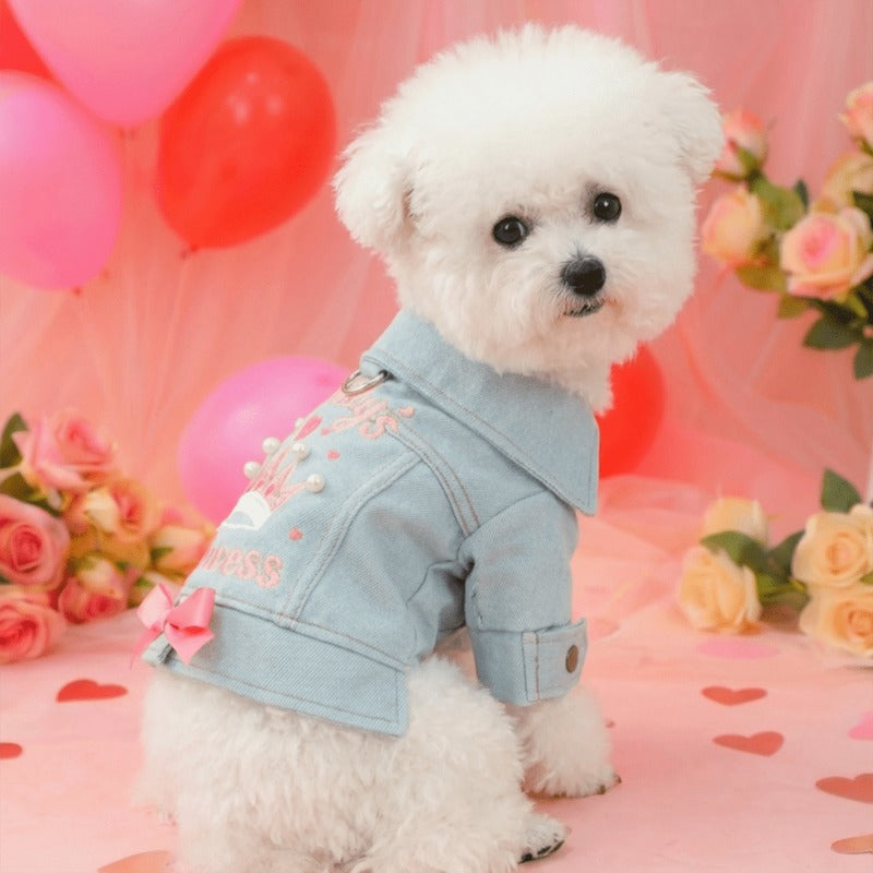 Veste en jean Daddy’s Princess – Couronne & perles – photo produit 7