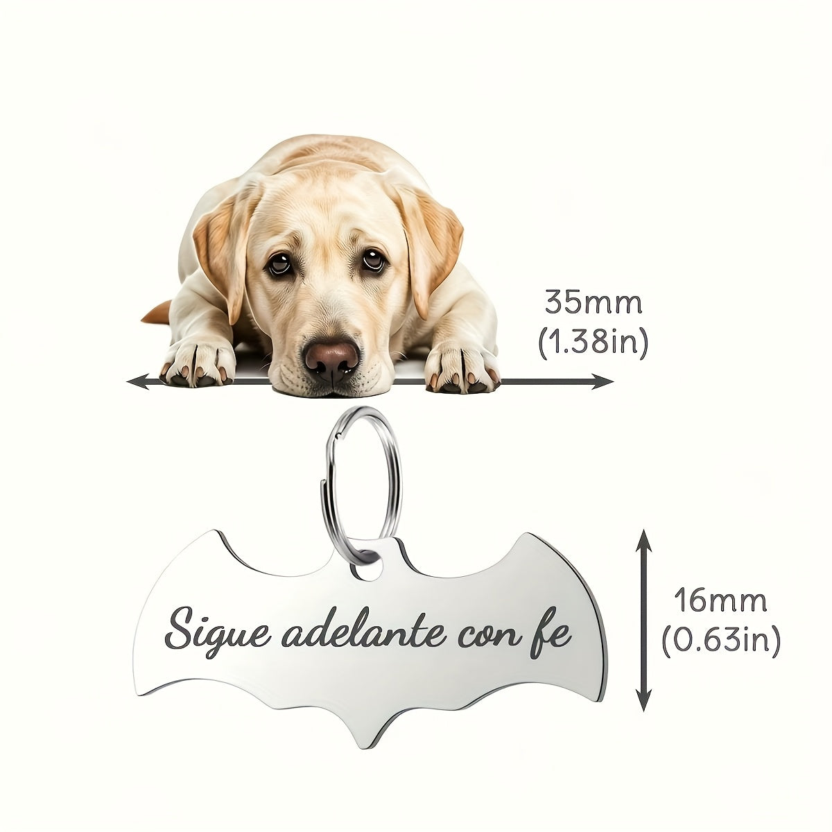 Médaille chauve-souris personnalisable – Chien & chat – photo produit 6