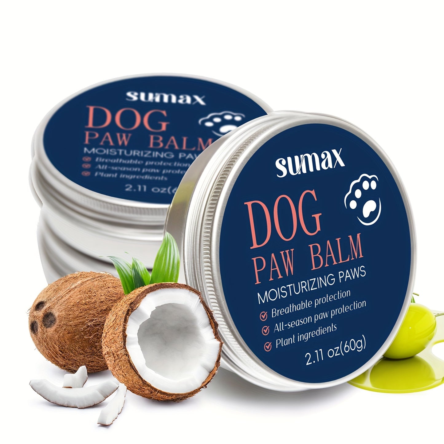 Baume pour pattes et truffe de chien - Hydratation intense grâce à la vitamine E et à l'huile de jojoba