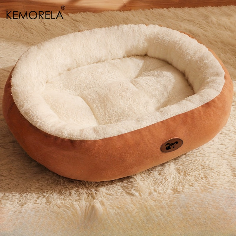 Lit ovale en peluche – Chien & chat – photo produit 6