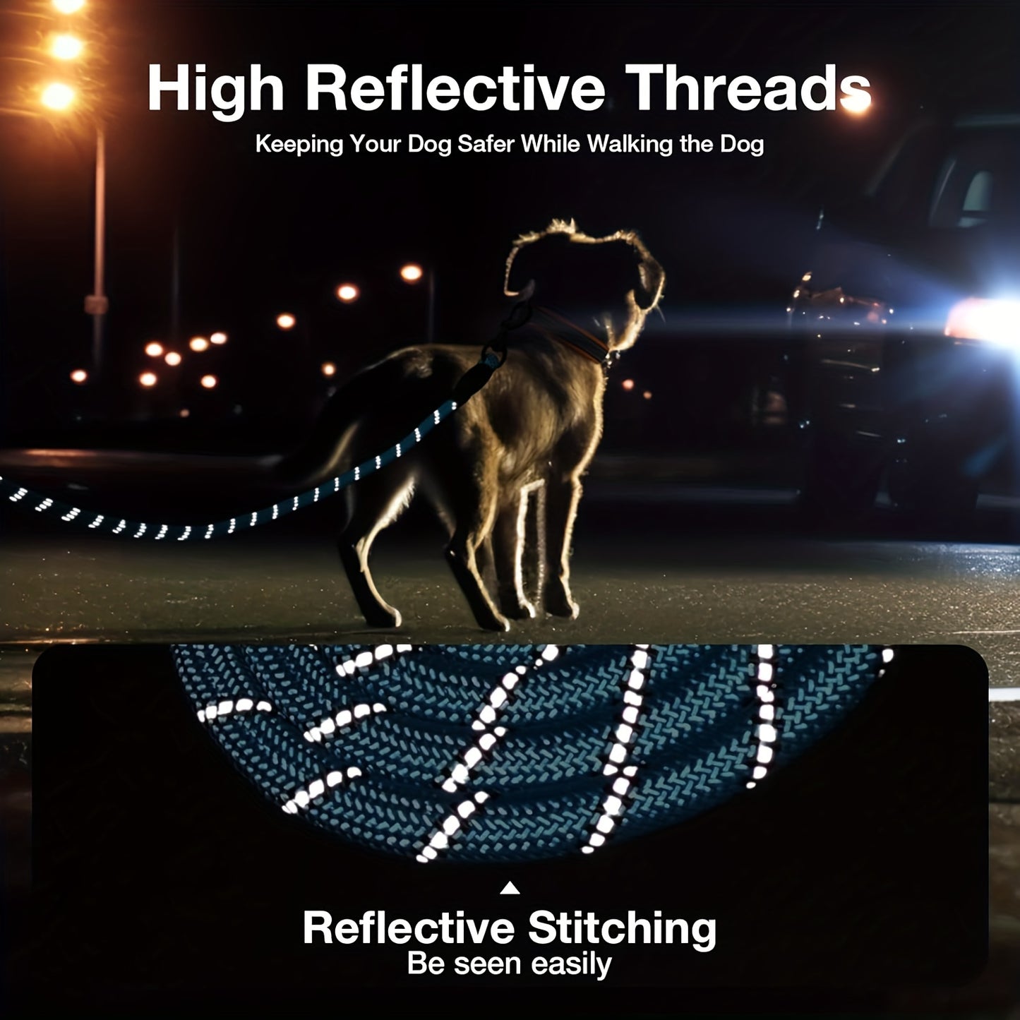 Dog Nylon Leash Lengthened And Reflective Round Rope Small And Medium Cats Dogs Leash Pet Traction Rope