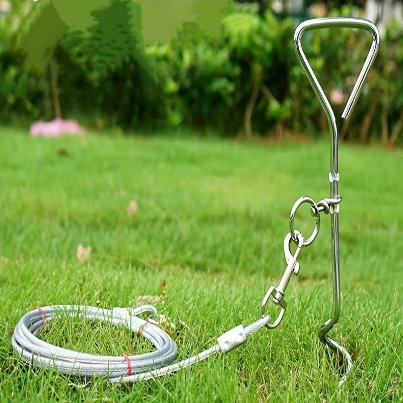 Piquet d’attache 360° pour chien – Fer galvanisé – vue principale