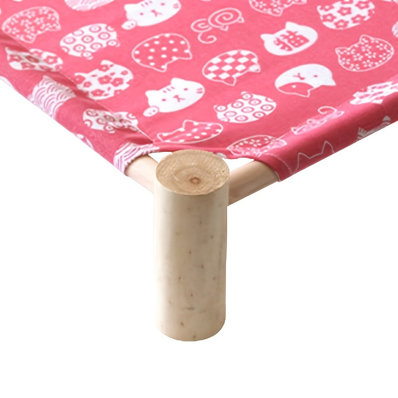 Lit surélevé en bois – Hamac rafraîchissant – photo produit 6