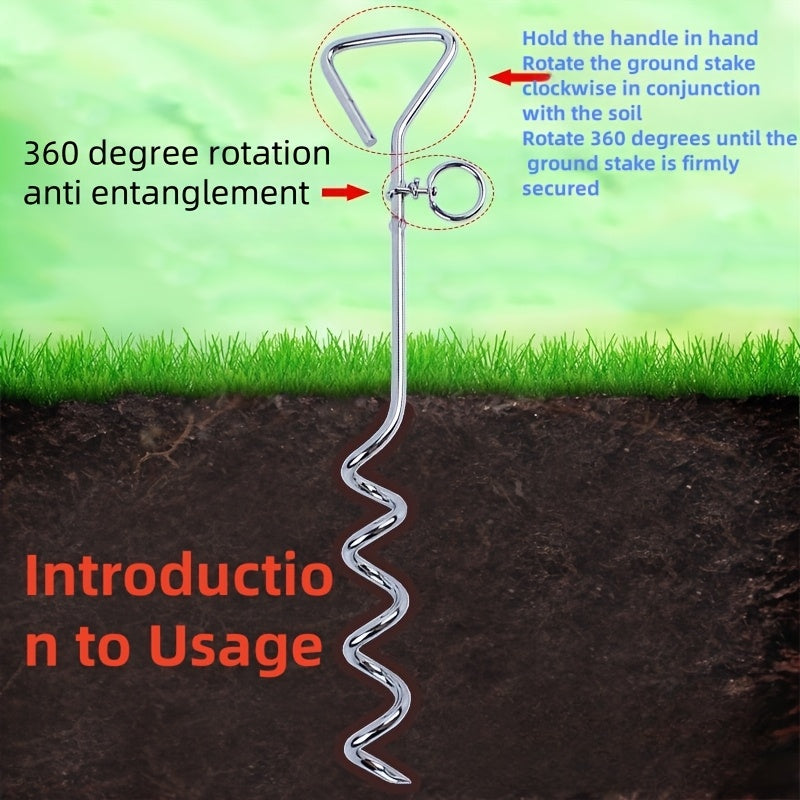 Piquet d’attache 360° pour chien – Fer galvanisé – photo produit 2