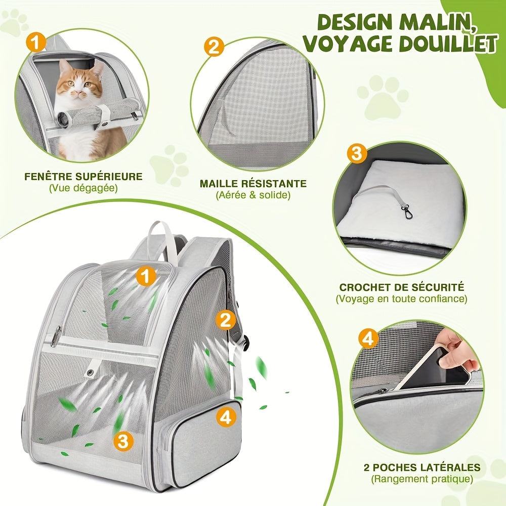 Sac à dos spacieux en maille – Chien & chat – photo produit 5