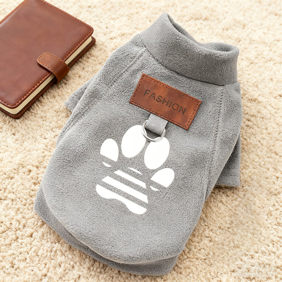 Pull doux motif patte – Anneau pour laisse – photo produit 9