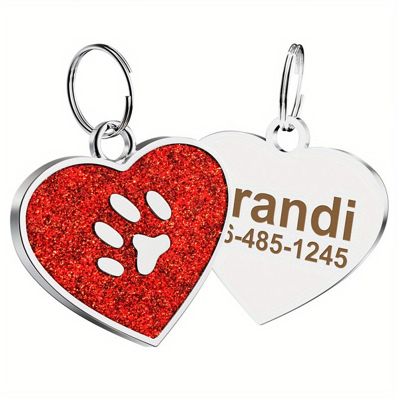 Médaille cœur gravée personnalisable – Chien & chat – photo produit 6