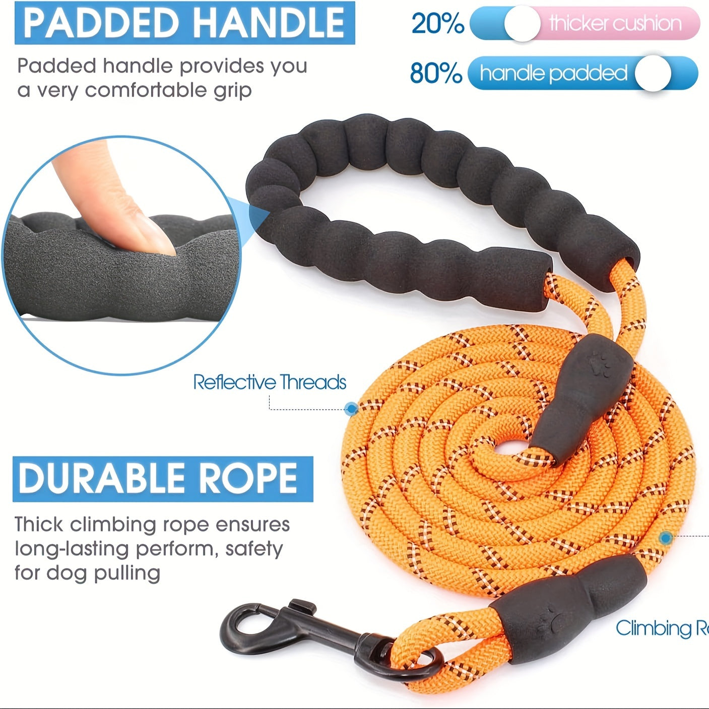 Dog Nylon Leash Lengthened And Reflective Round Rope Small And Medium Cats Dogs Leash Pet Traction Rope