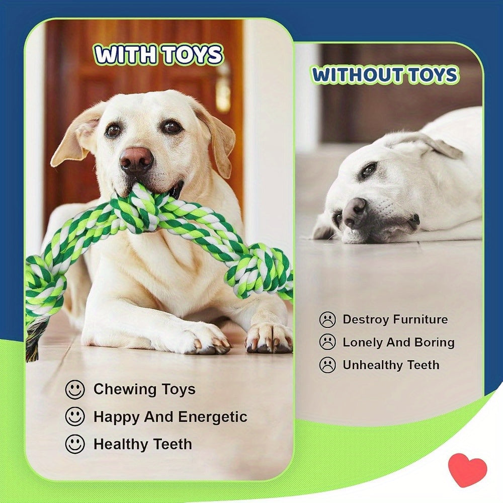 Lot de 9 jouets en corde pour chien – Mastication & traction – photo produit 5