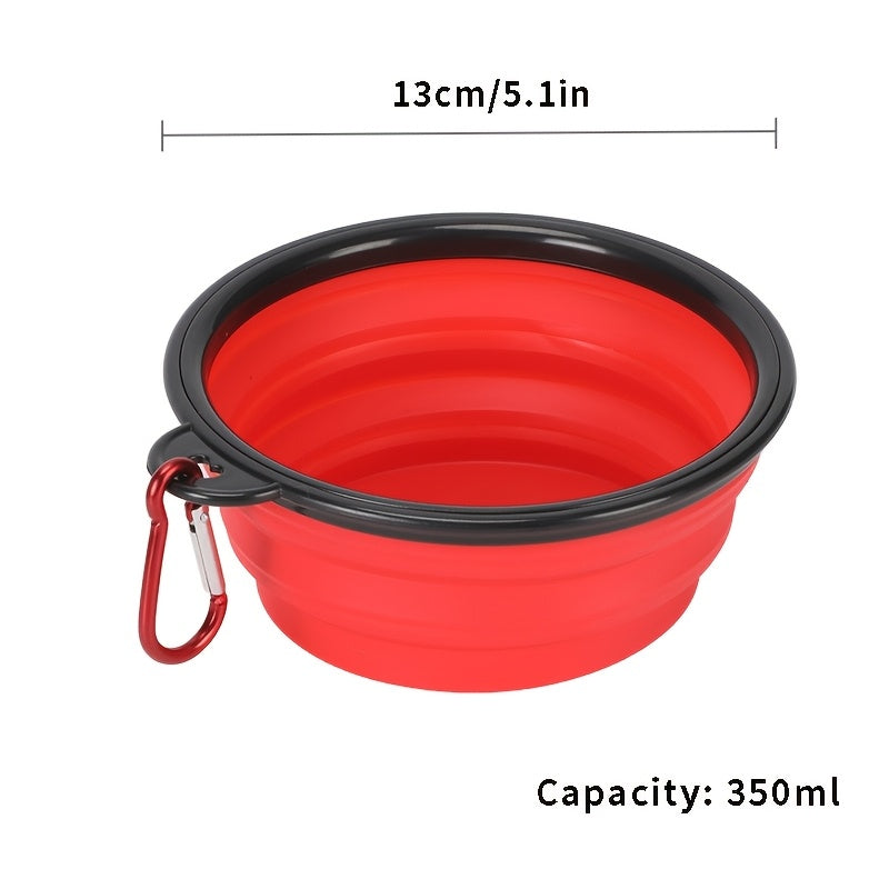 Bol pliable pour animaux, pratique pour les voyages, gain de place, facile à transporter grâce à son mousqueton, diverses couleurs