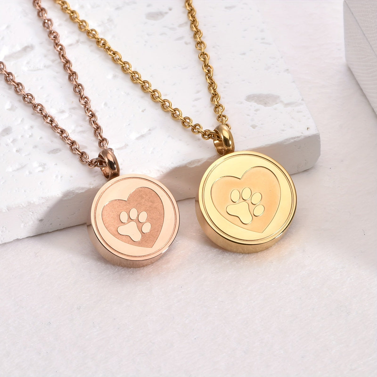 Collier urne cœur & patte – Acier inoxydable – photo produit 3