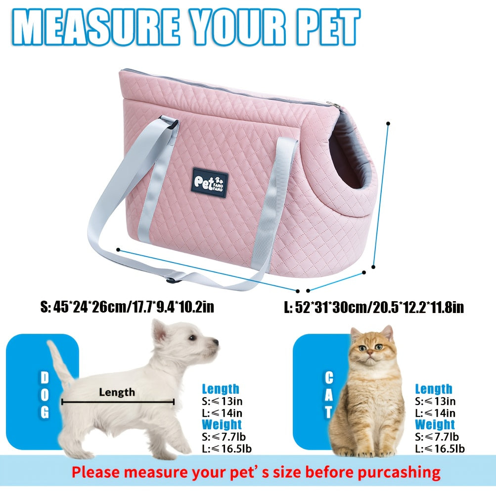 Sac de transport pour chien et chat, intérieur rembourré, bien chaud, épais et confortable, rose
