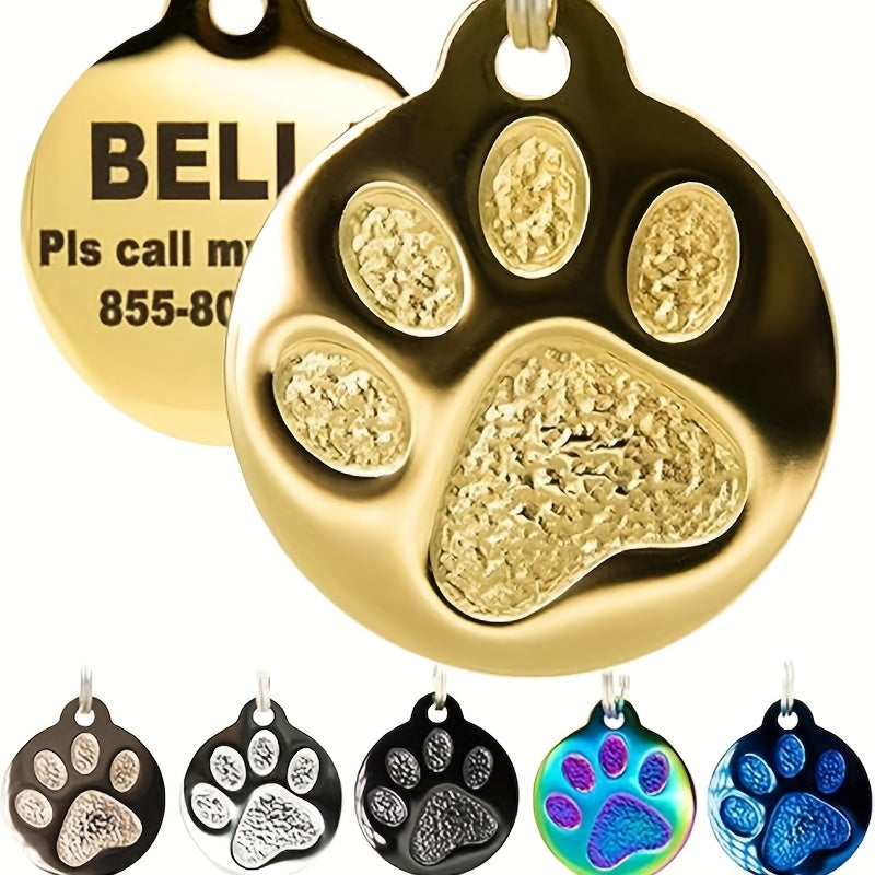 Médaille ronde personnalisable – Motif patte – photo produit 9