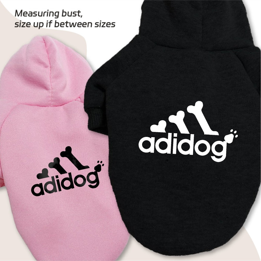 Sweat à capuche doux et chaud pour chien S-2XL avec motif empreintes de pattes et os,